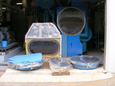 冷凍機化学薬品洗浄、シリカスケール