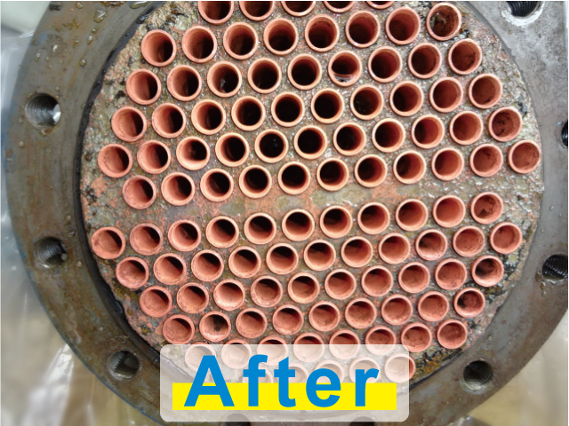 福岡のヨーダイがきれいに空調機熱交換器のスケールを除去