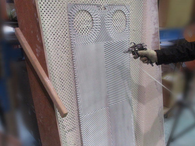 プレート式熱交換器現像液塗布