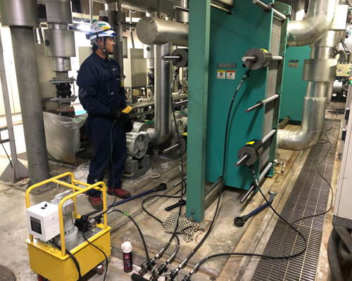 プレート式熱交換器分解洗浄